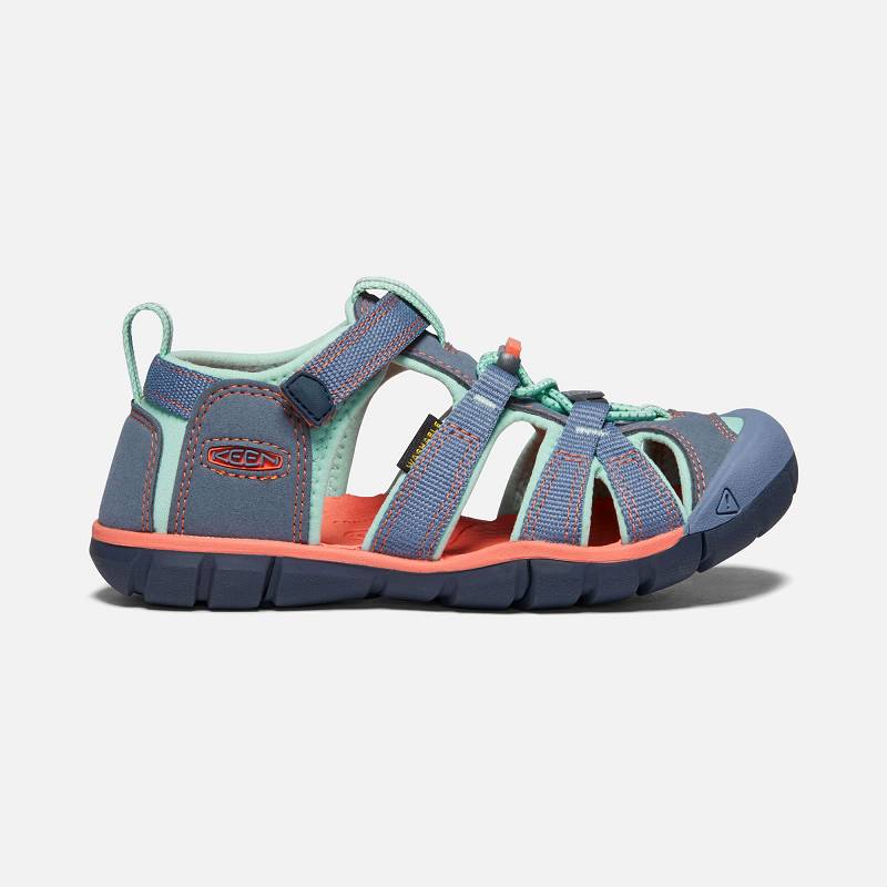 Keen Seacamp II CNX Wassersandalen Kinder DE-78634 Flint Stone/Ocean Wave - Keen Kinderschuhe Blau